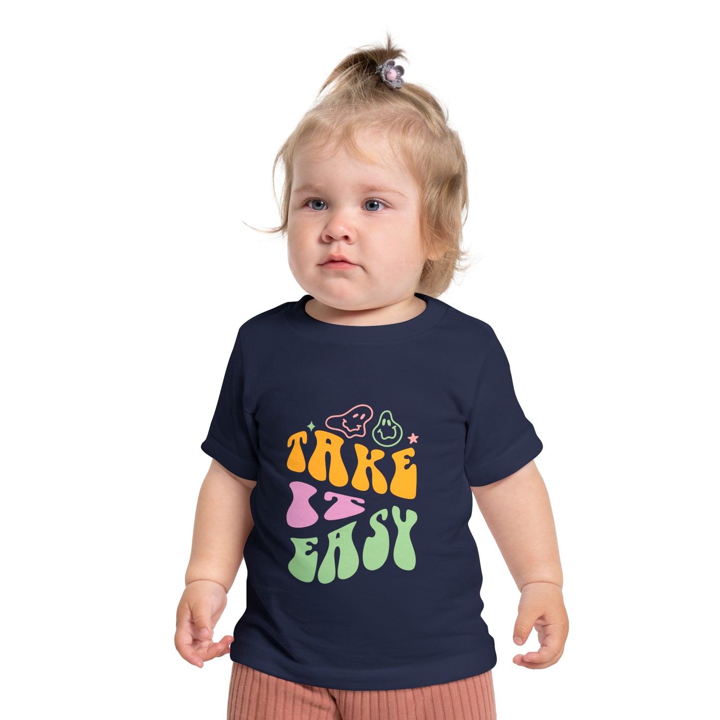 Baby Short Sleeve T-Shirt with caption "Take it easy"