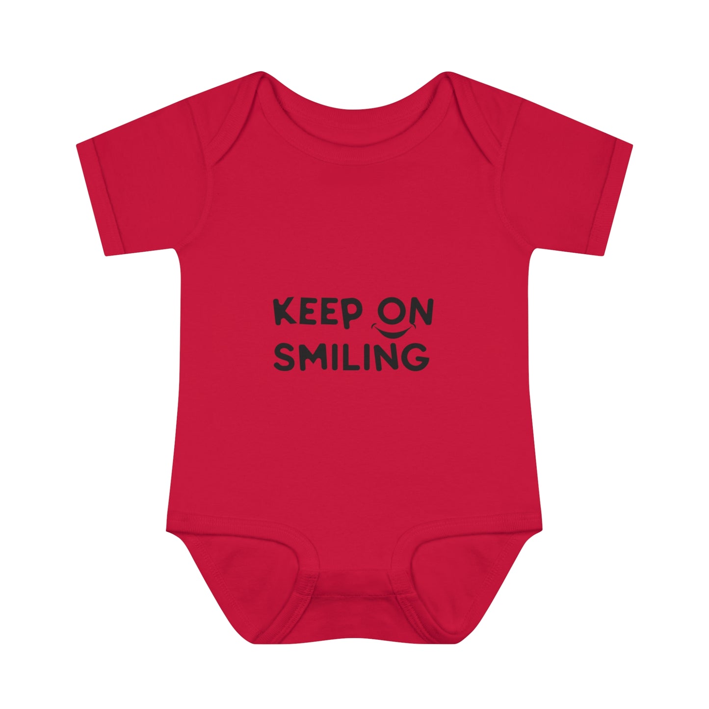 Infant Baby Rib Bodysuit with a message - Keep on smiling