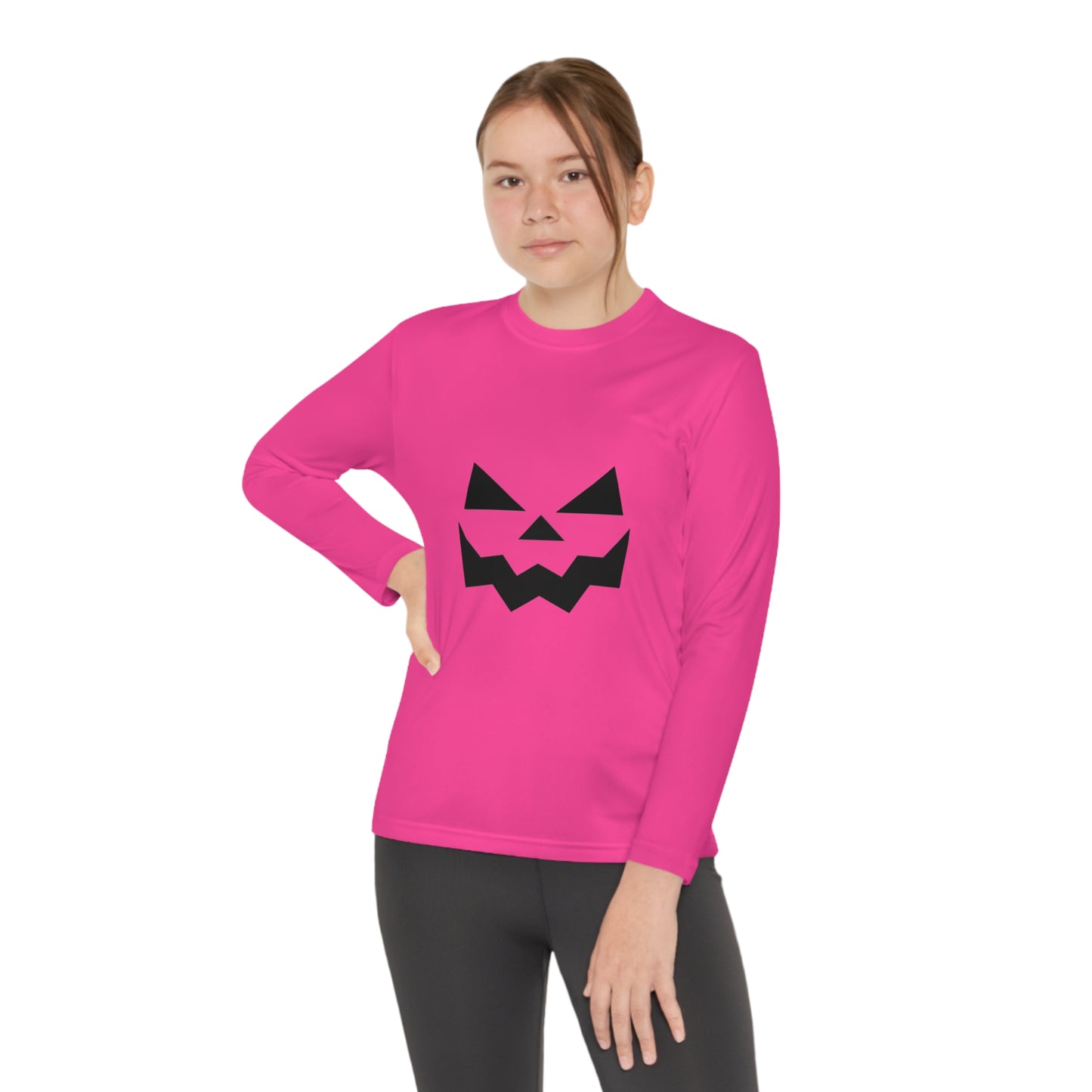 Youth Long Sleeve Competitor Tee with Pumpkin Face