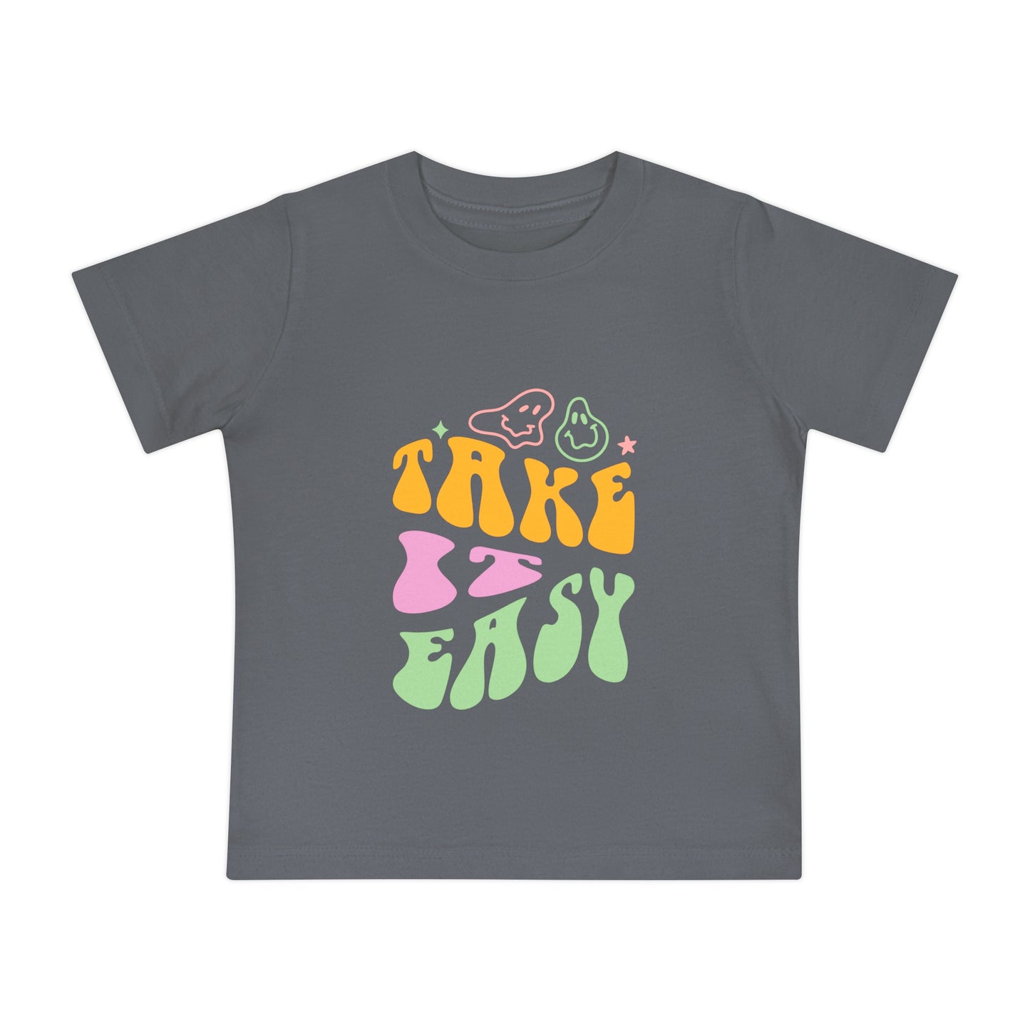 Baby Short Sleeve T-Shirt with caption "Take it easy"