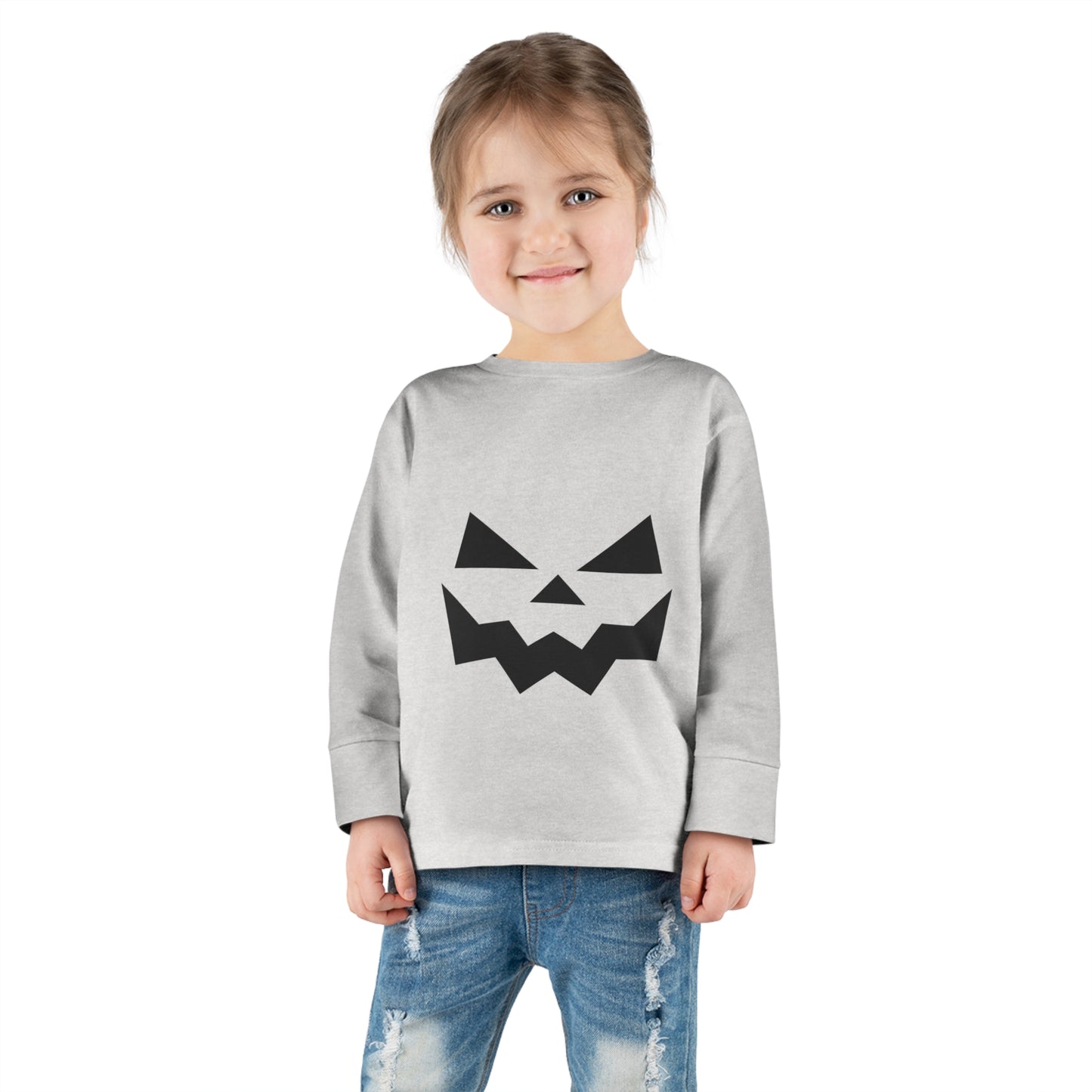 Halloween Pumpkin Faced Long Sleeve Tee for Toddlers