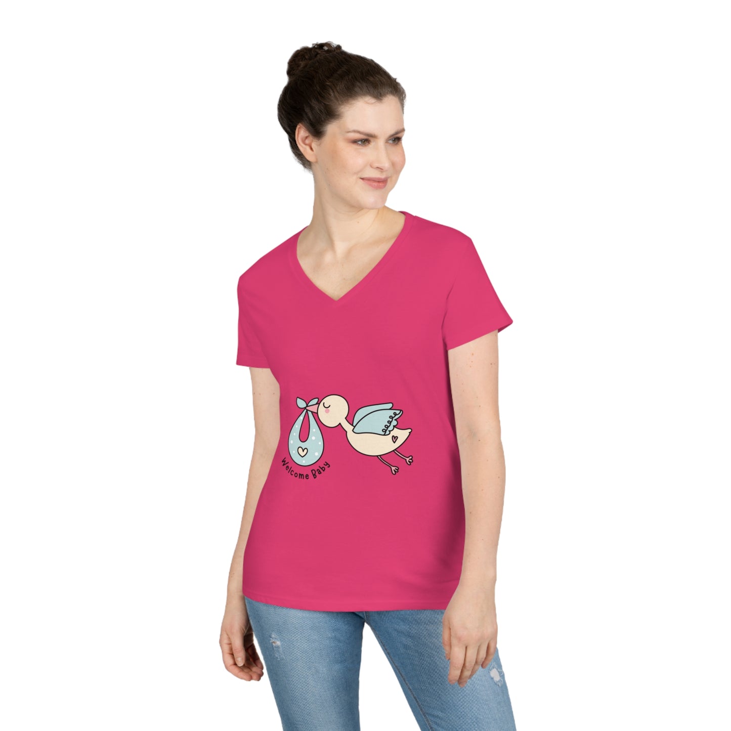 Welcome baby Mom's V-Neck T-Shirt