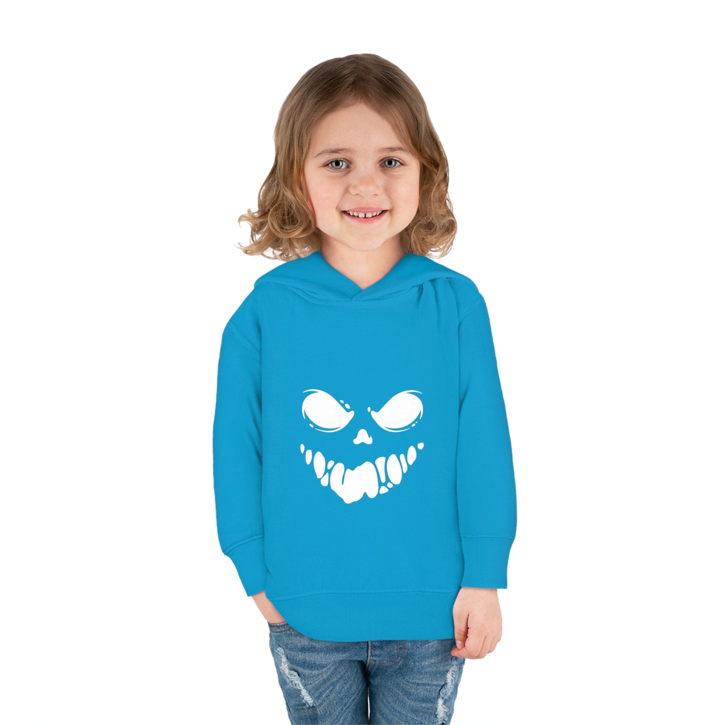 Toddler Pullover Fleece Hoodie with Spooky Face