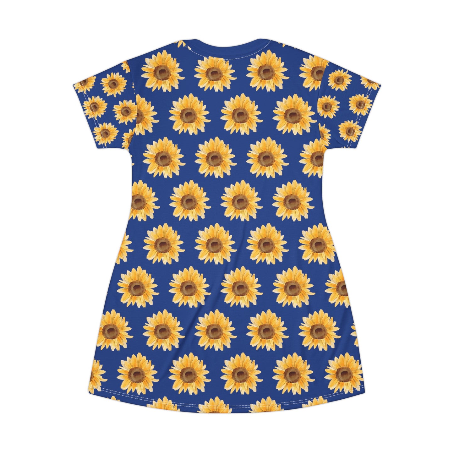 Women spring and summer mini dress with vibrant sunflower