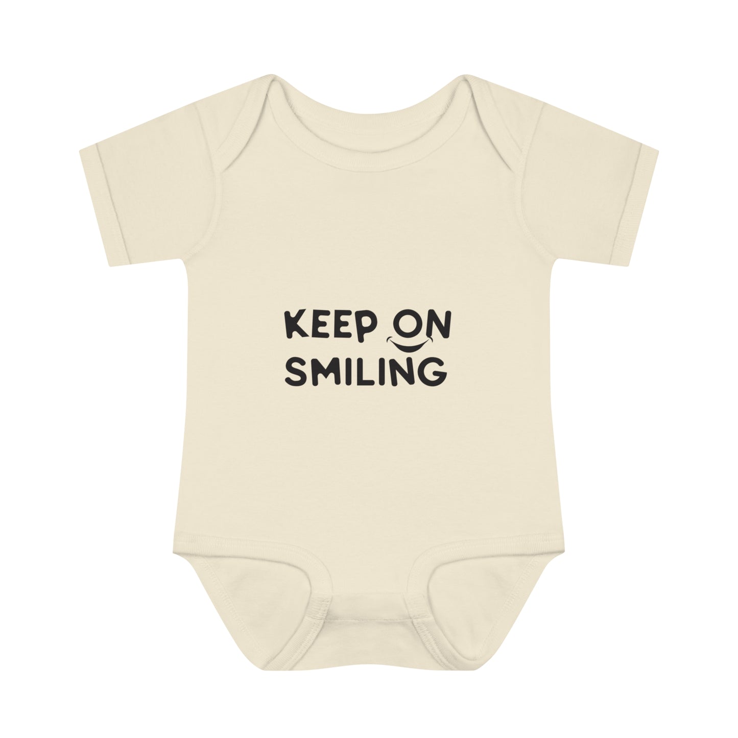 Infant Baby Rib Bodysuit with a message - Keep on smiling