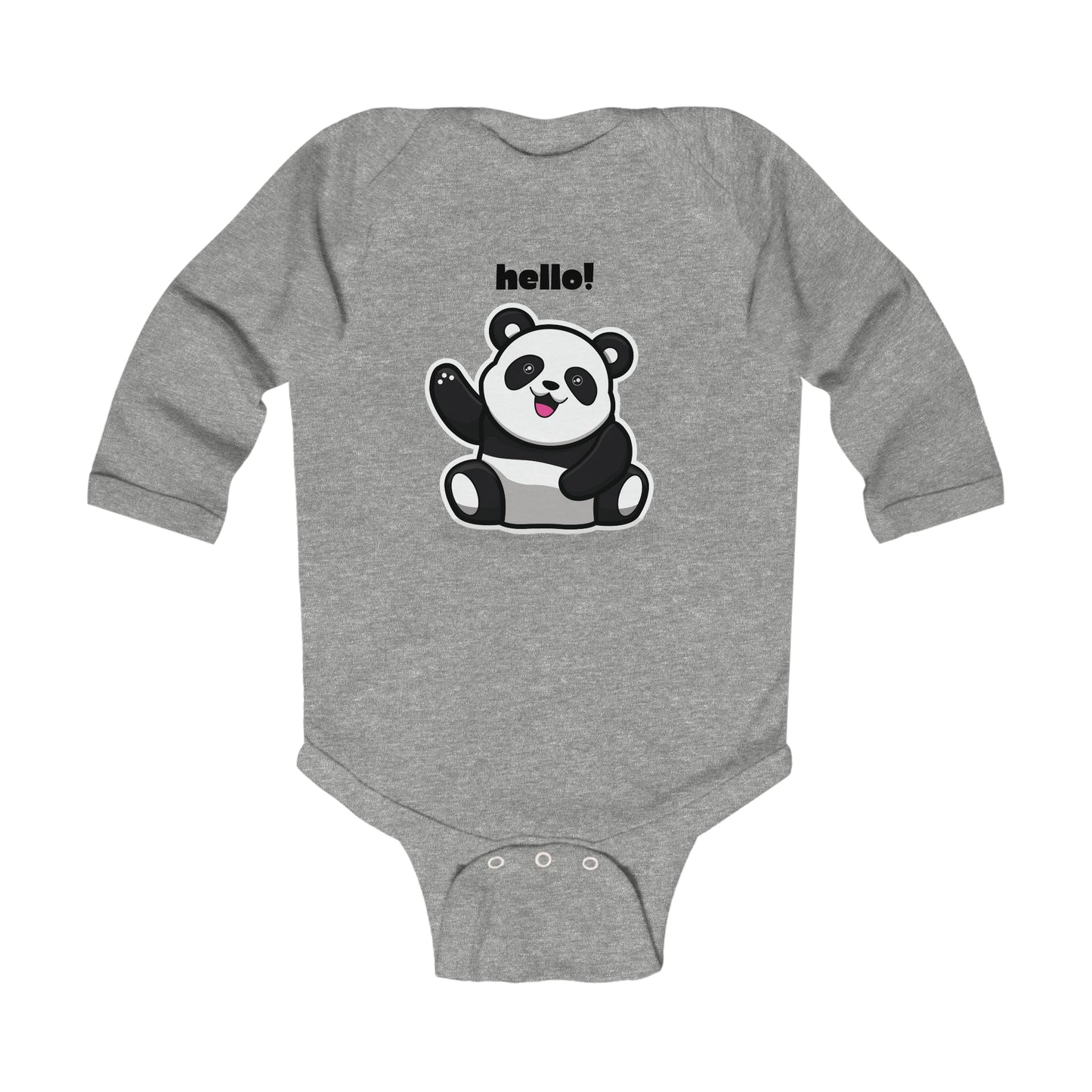 Infant Long Sleeve Bodysuit with Panda image