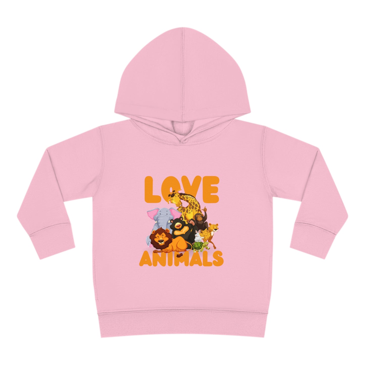 Toddler Pullover Fleece Hoodie with Animal Love image