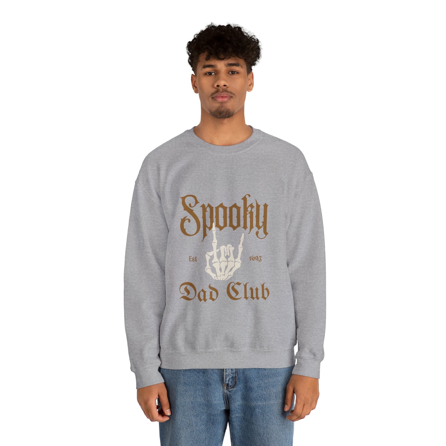 Halloween Crewneck Sweatshirt for Dads with caption Spooky Dad Club