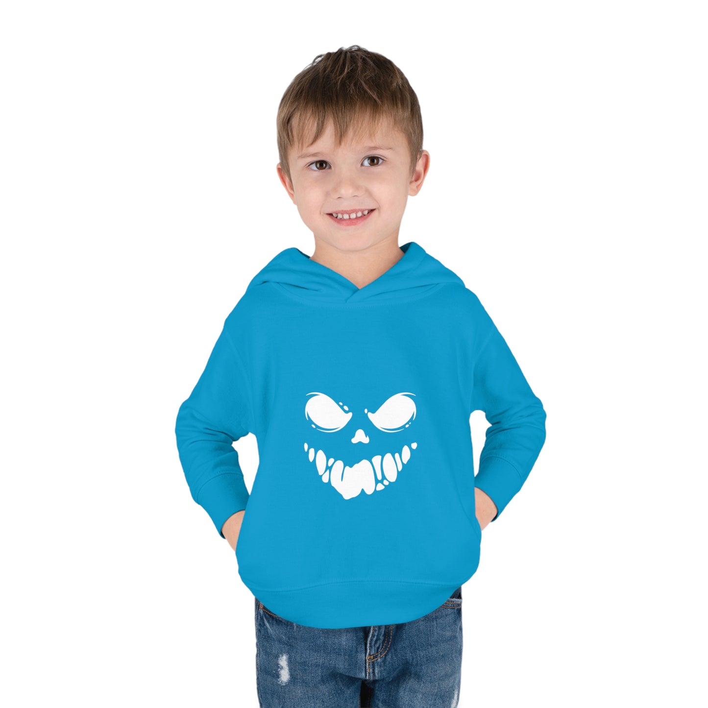 Toddler Pullover Fleece Hoodie with Spooky Face