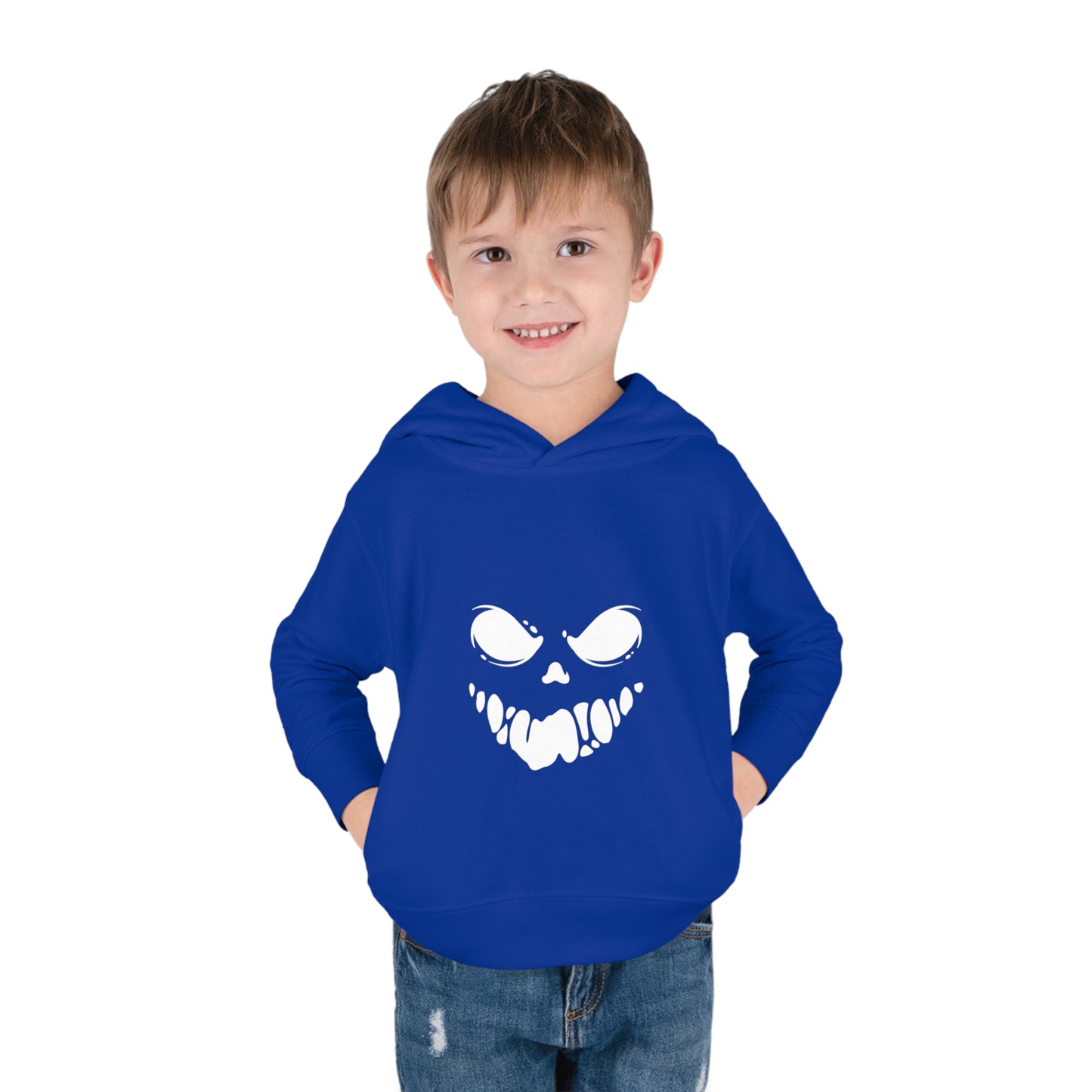 Toddler Pullover Fleece Hoodie with Spooky Face