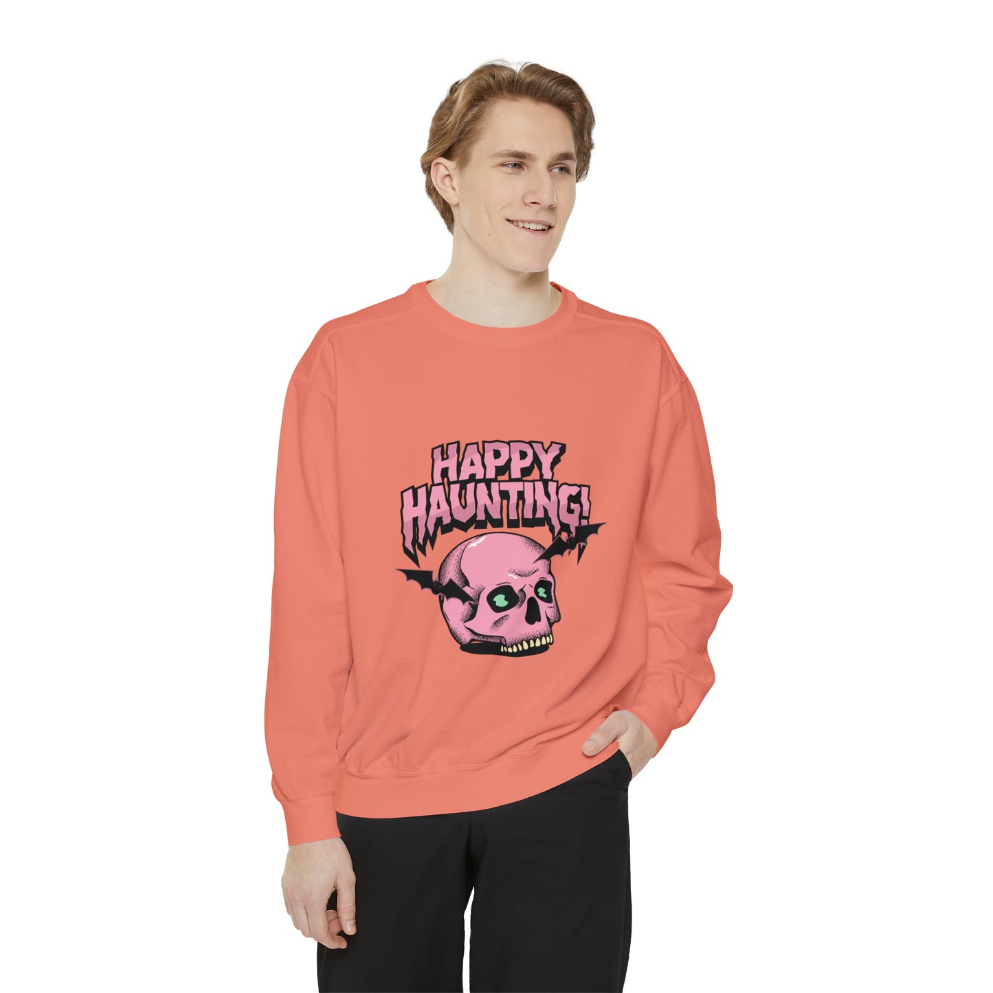 Sweatshirt for dads with caption "Happy Haunting"