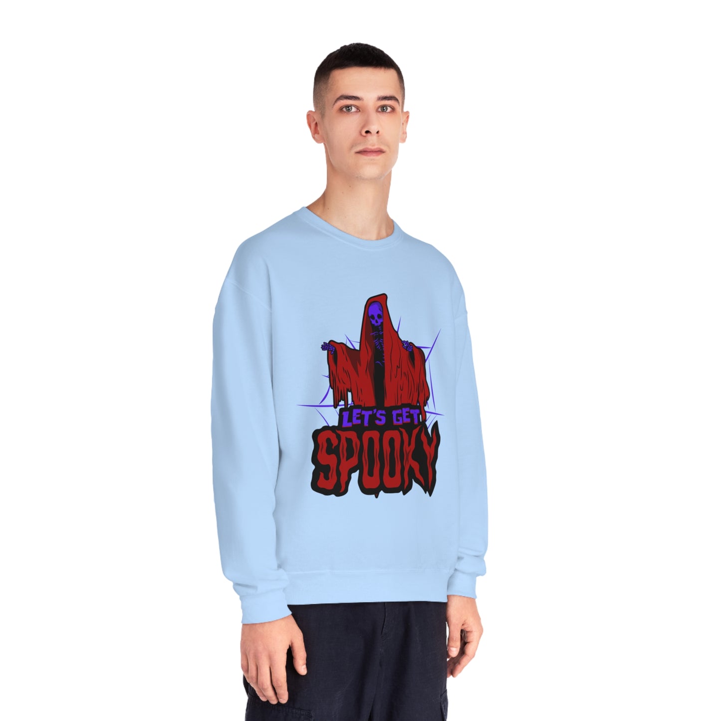 NuBlend® Crewneck Sweatshirt for dad with caption "Let's get spooky"