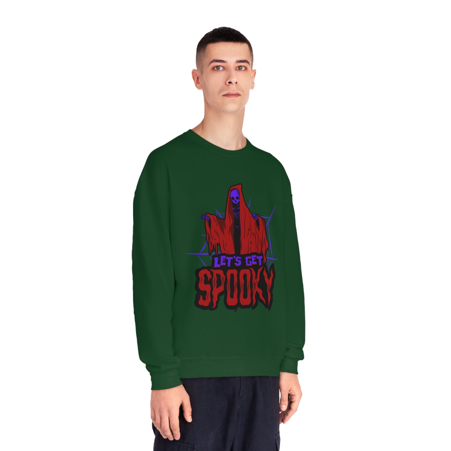 NuBlend® Crewneck Sweatshirt for dad with caption "Let's get spooky"