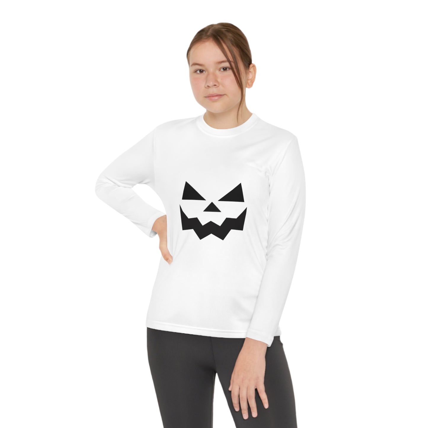 Youth Long Sleeve Competitor Tee with Pumpkin Face