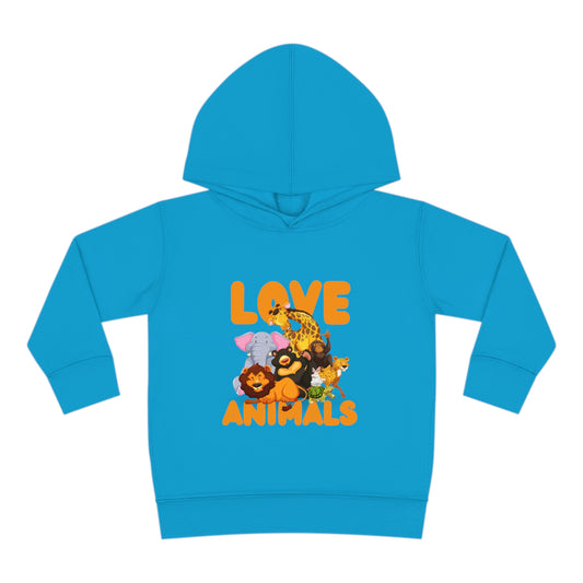 Toddler Pullover Fleece Hoodie with Animal Love image