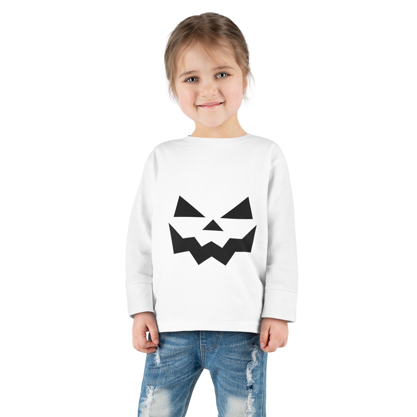 Halloween Pumpkin Faced Long Sleeve Tee for Toddlers