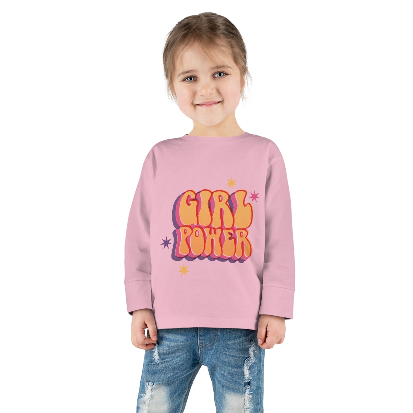 Baby Girl Long Sleeve Tee with caption - Girl Power