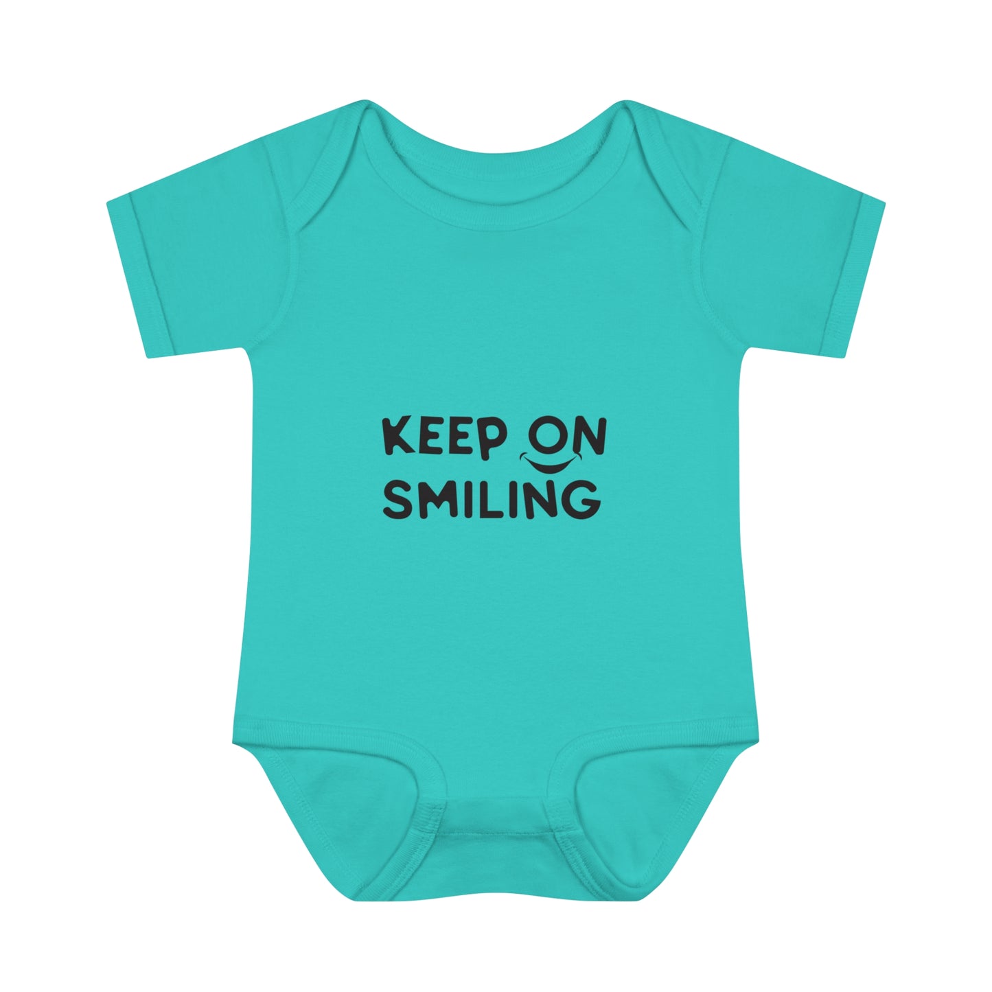 Infant Baby Rib Bodysuit with a message - Keep on smiling