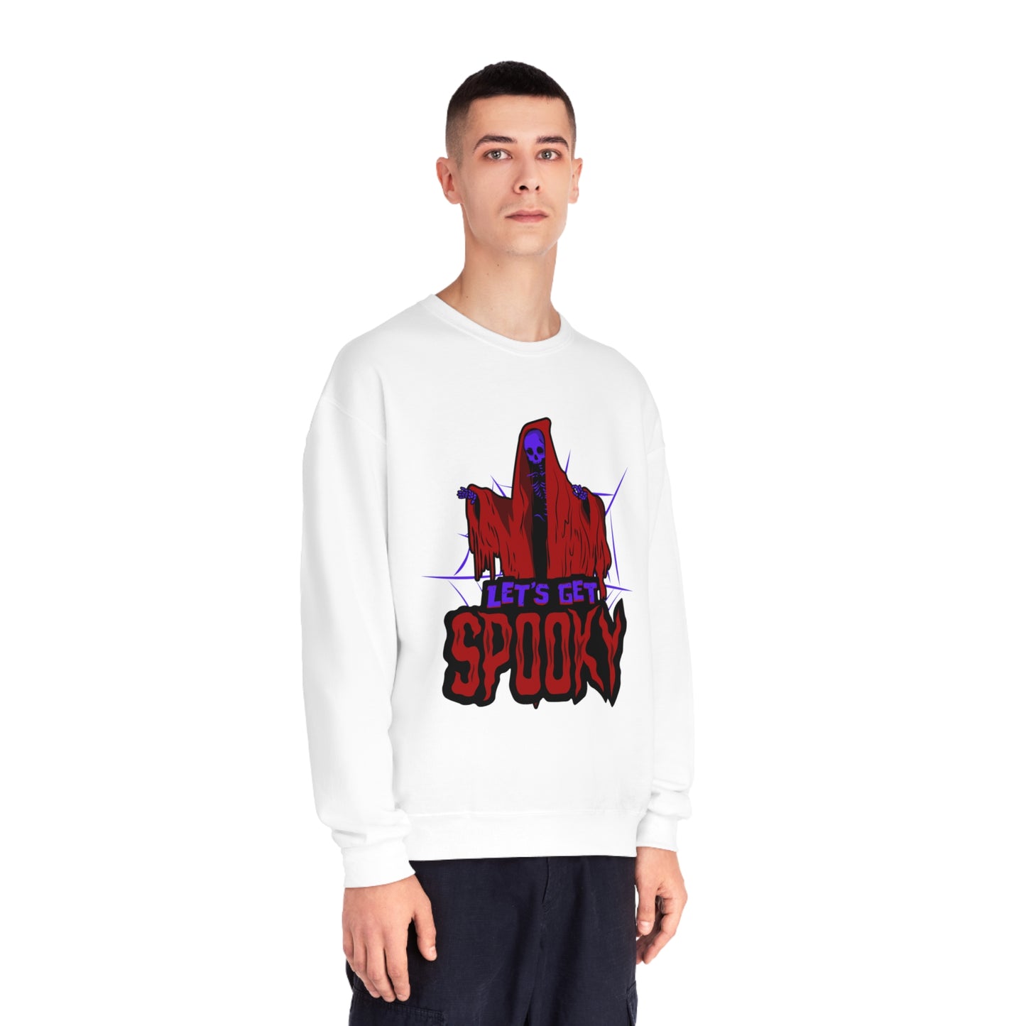 NuBlend® Crewneck Sweatshirt for dad with caption "Let's get spooky"