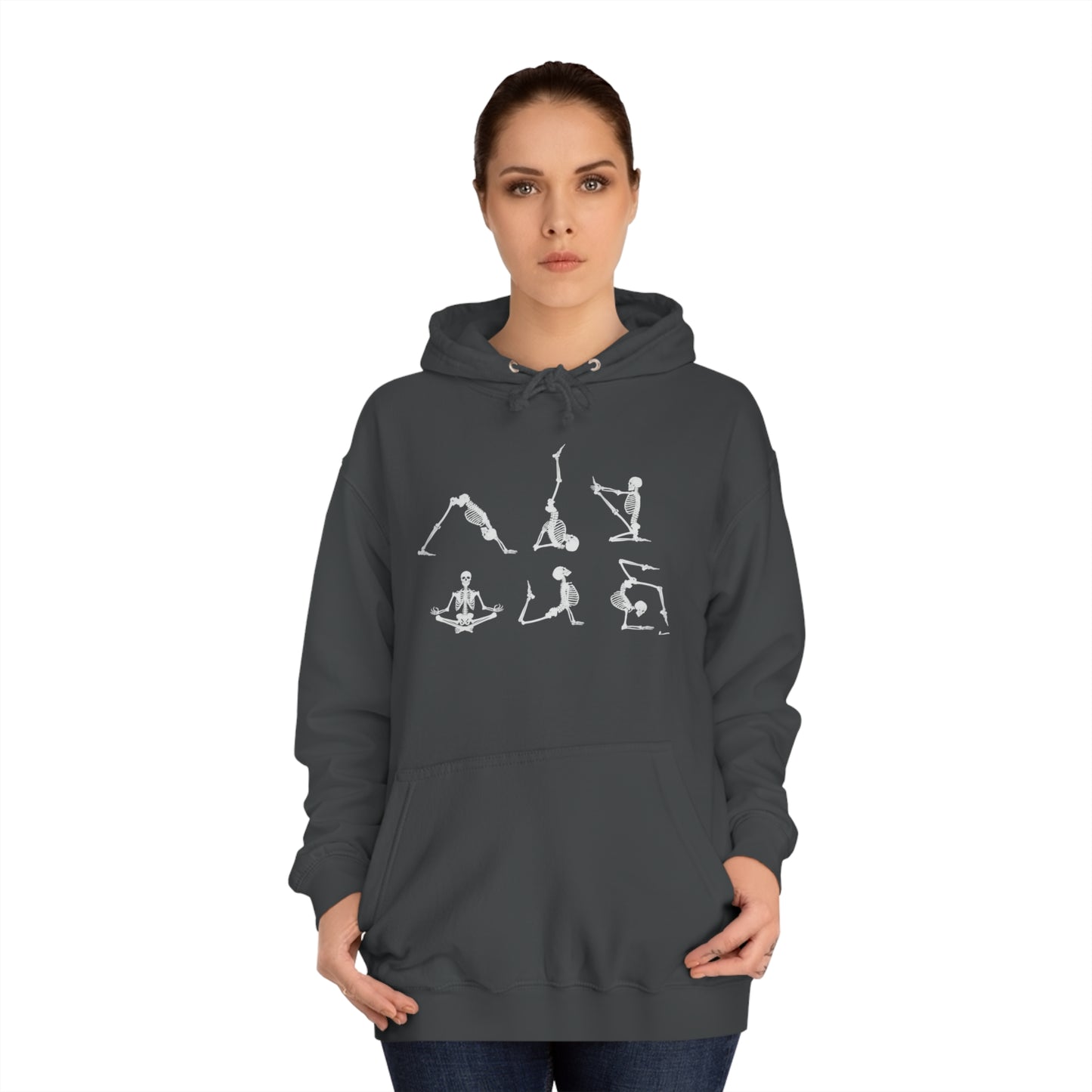 Halloween Hoodie for Moms with Skeleton Yoga Poses