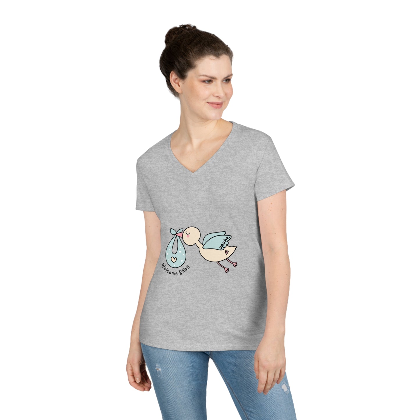 Welcome baby Mom's V-Neck T-Shirt