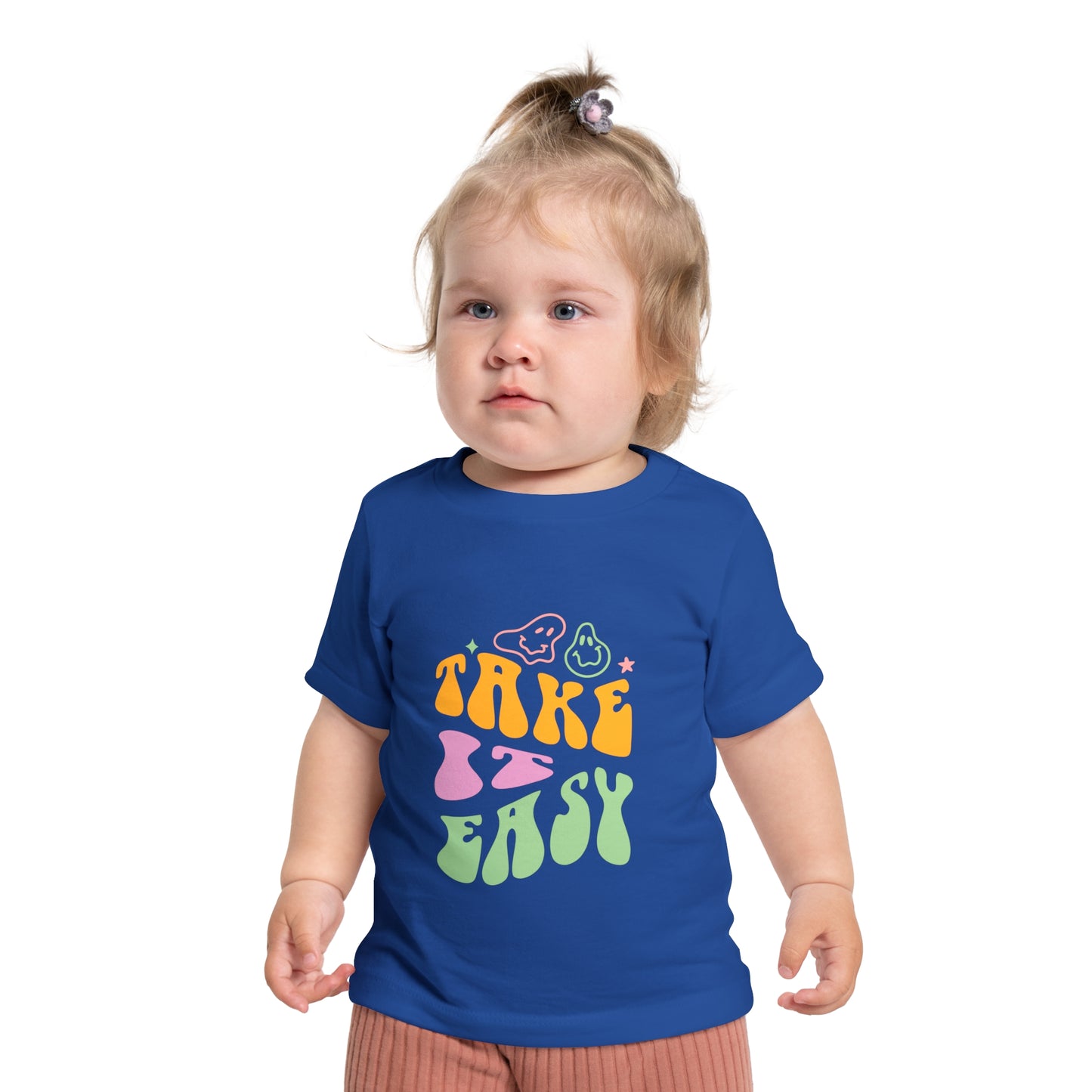 Baby Short Sleeve T-Shirt with caption "Take it easy"