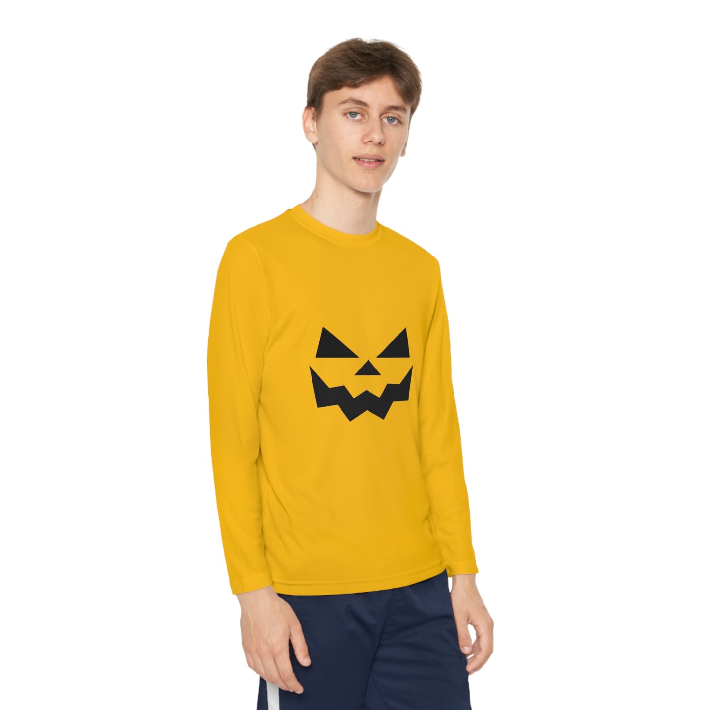 Youth Long Sleeve Competitor Tee with Pumpkin Face